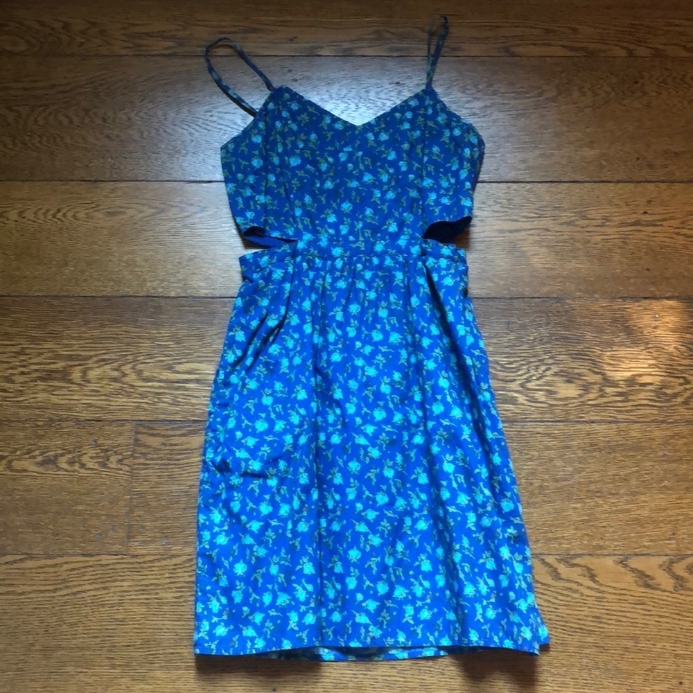 Taylor Swift Madewell Floral Rosette Blue Dress 2 - Picture 2 of 9